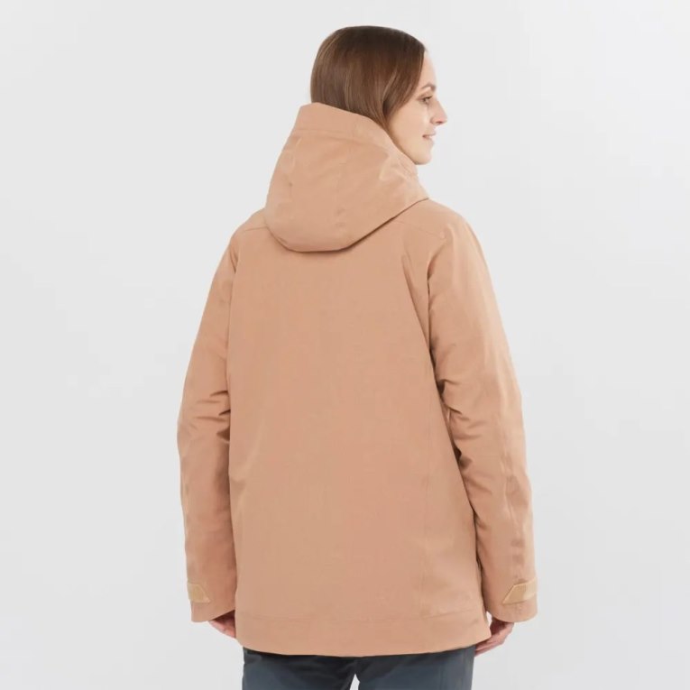 Apricot Salomon Stance Cargo Insulated Hooded Women's Ski Jackets | PH 69583S